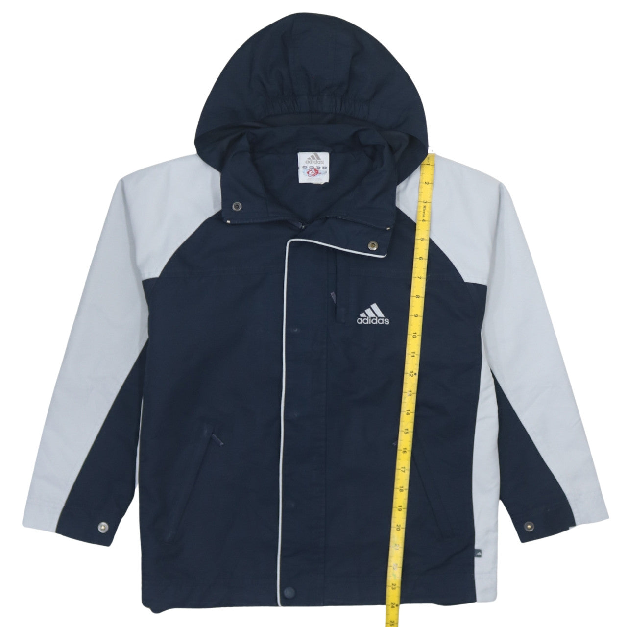 Adidas Boys Blue Colourblock Hooded Rain Coat 11-12 Years