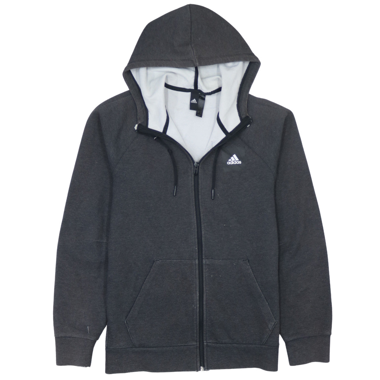 Adidas Men’s Grey Full Zip Hoodie Small Regular Fit