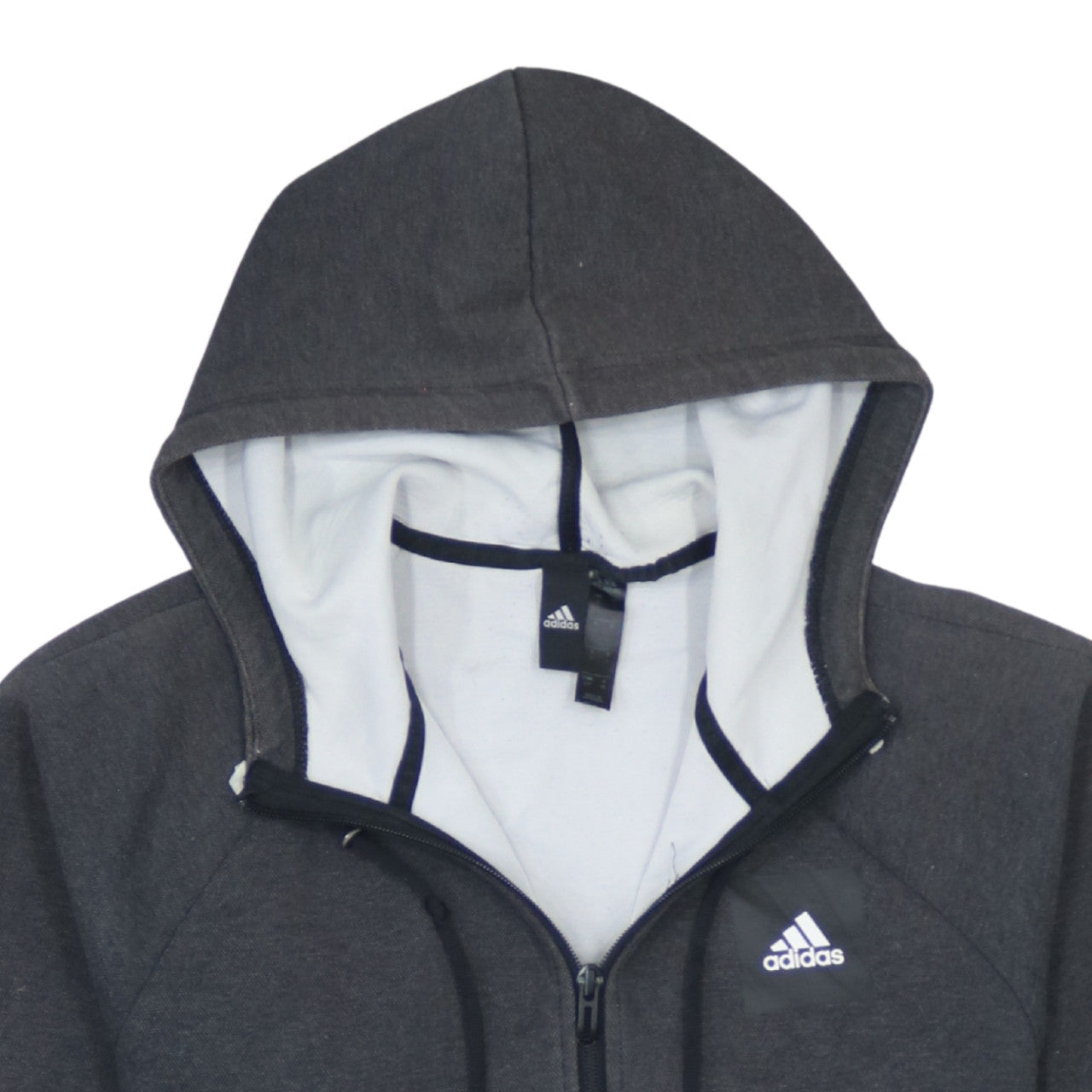 Adidas Men’s Grey Full Zip Hoodie Small Regular Fit