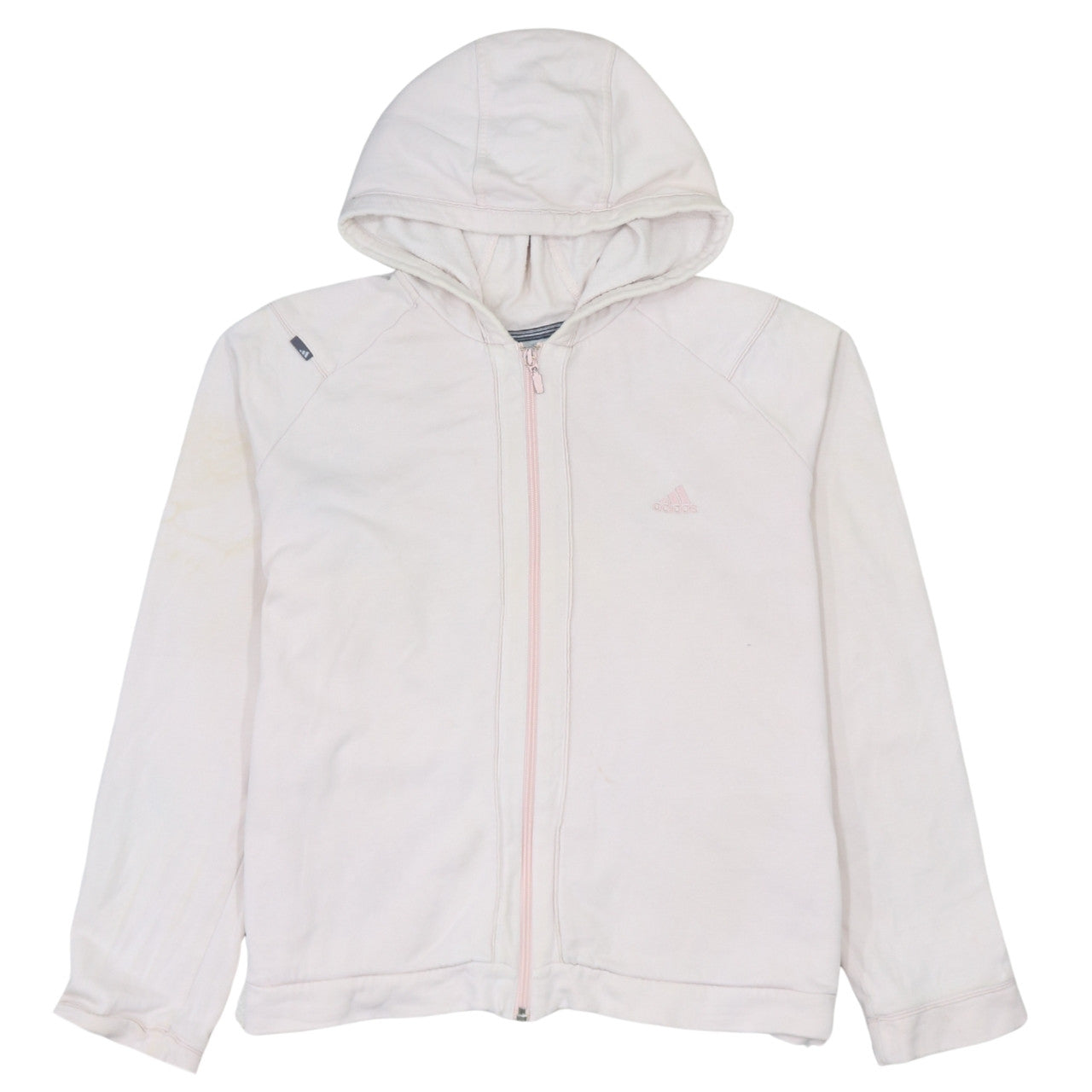 Adidas Women's Ivory Full Zip Hoodie Size 16 Lightweight Sportswear