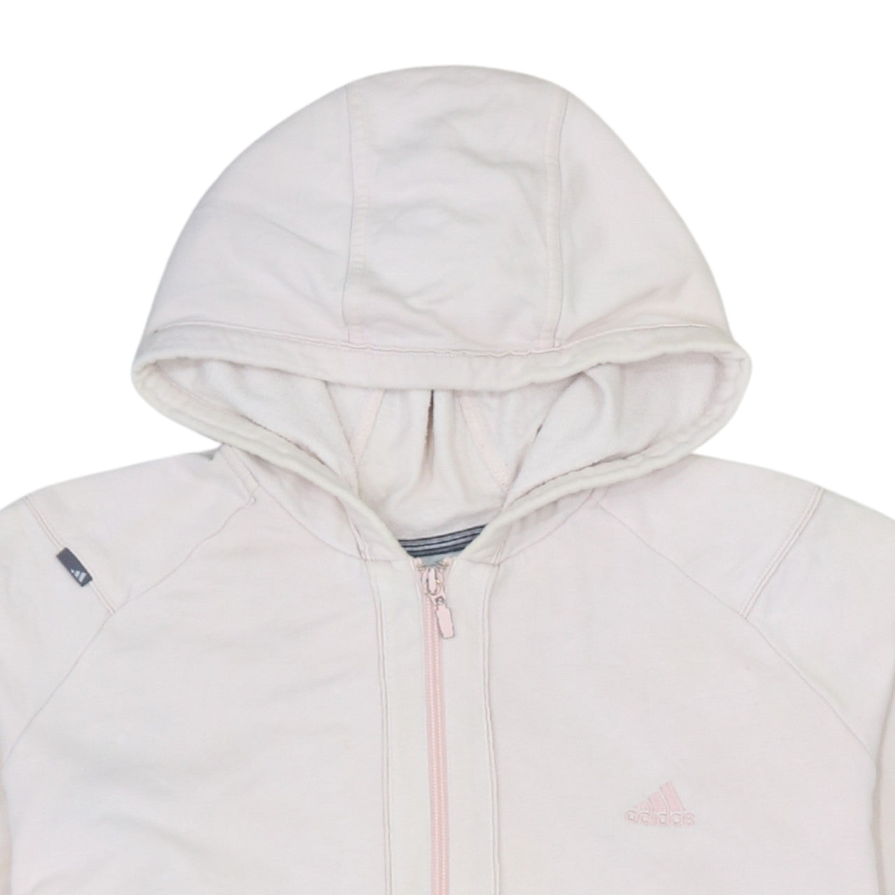 Adidas Women's Ivory Full Zip Hoodie Size 16 Lightweight Sportswear