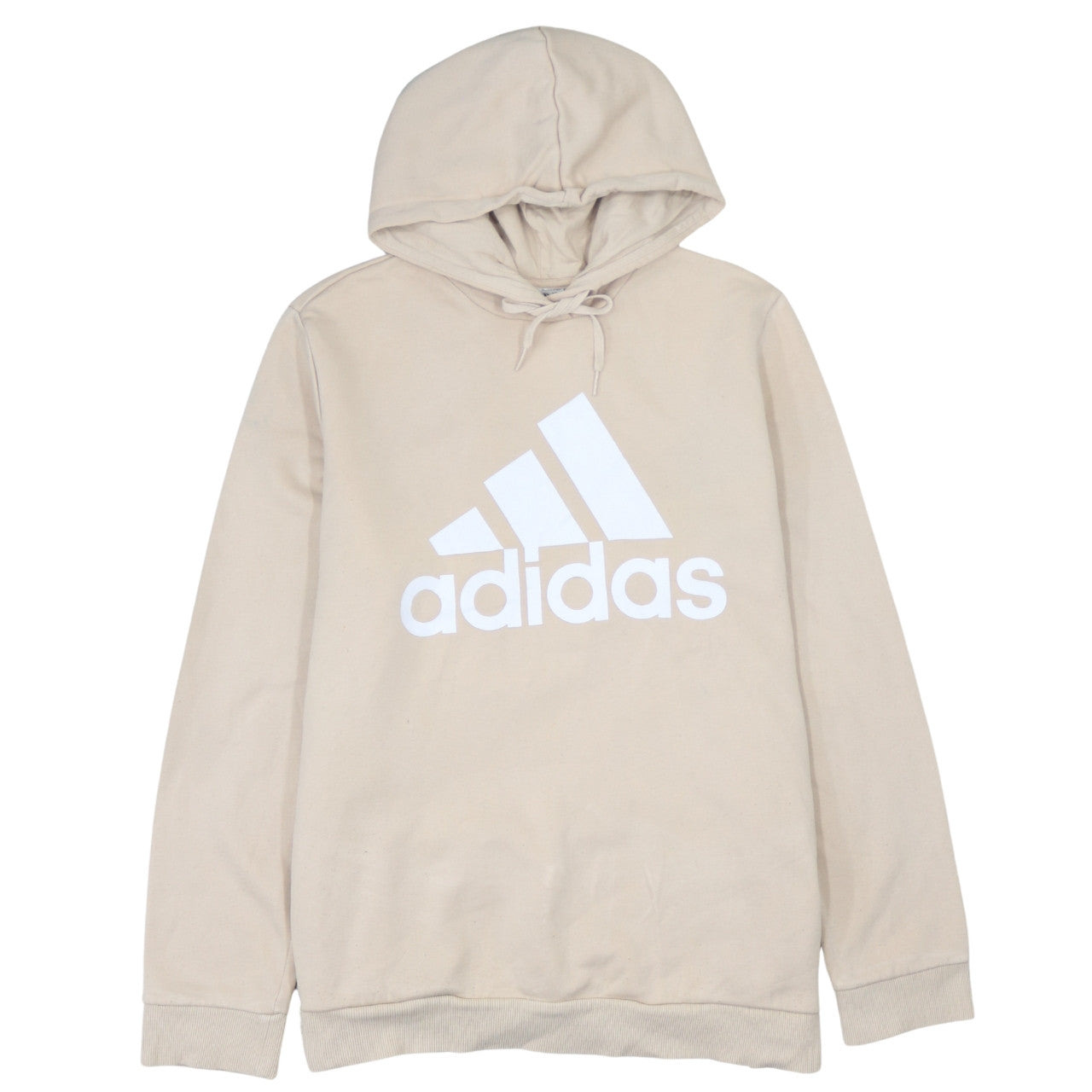Adidas Womens Beige Pullover Hoodie 2XL Relaxed Fit Hooded Sweatshirt