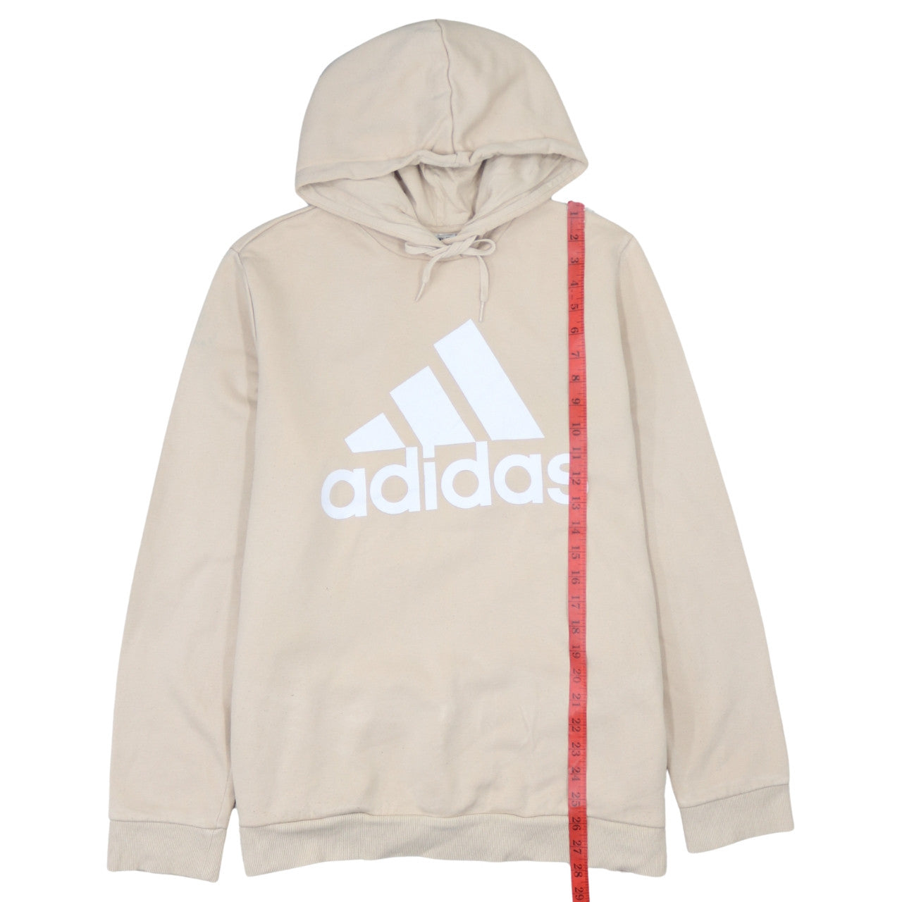 Adidas Womens Beige Pullover Hoodie 2XL Relaxed Fit Hooded Sweatshirt