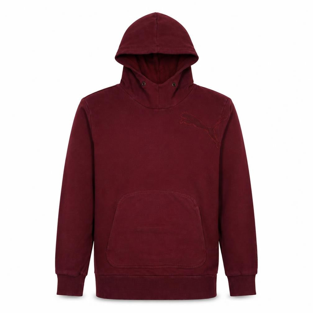 Puma Men's Red Pullover Hoodie Small High Neck Fleece Sweatshirt