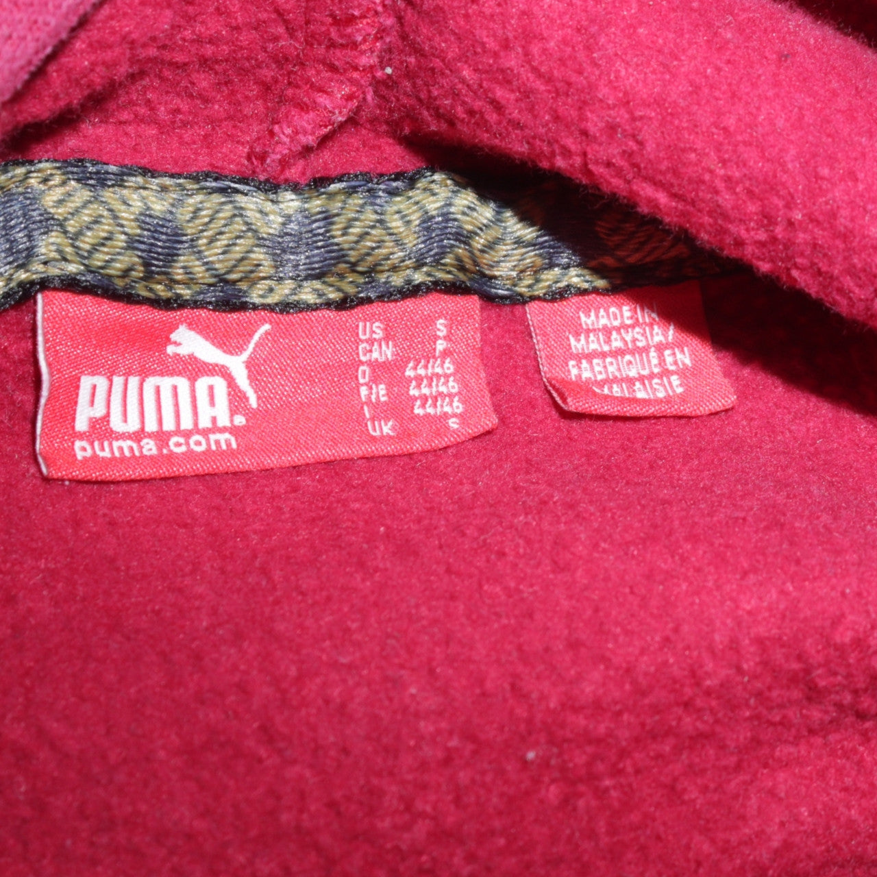 Puma Men's Red Pullover Hoodie Small High Neck Fleece Sweatshirt