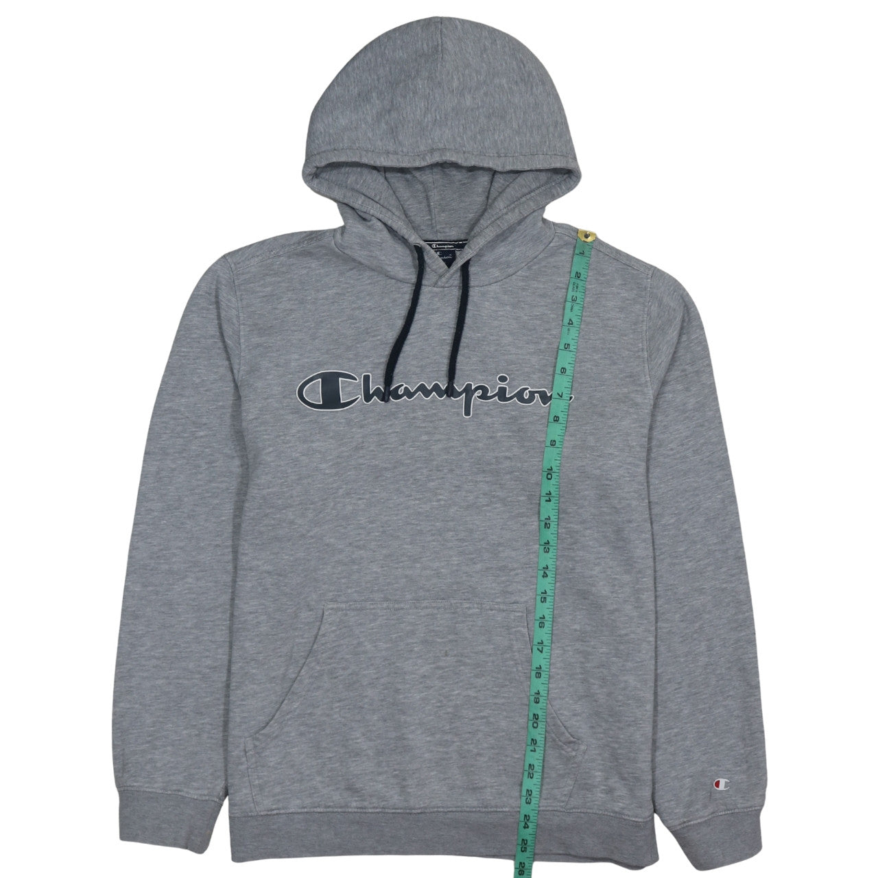 Champion Men's Grey Pullover Hoodie Large Cotton Blend Logo