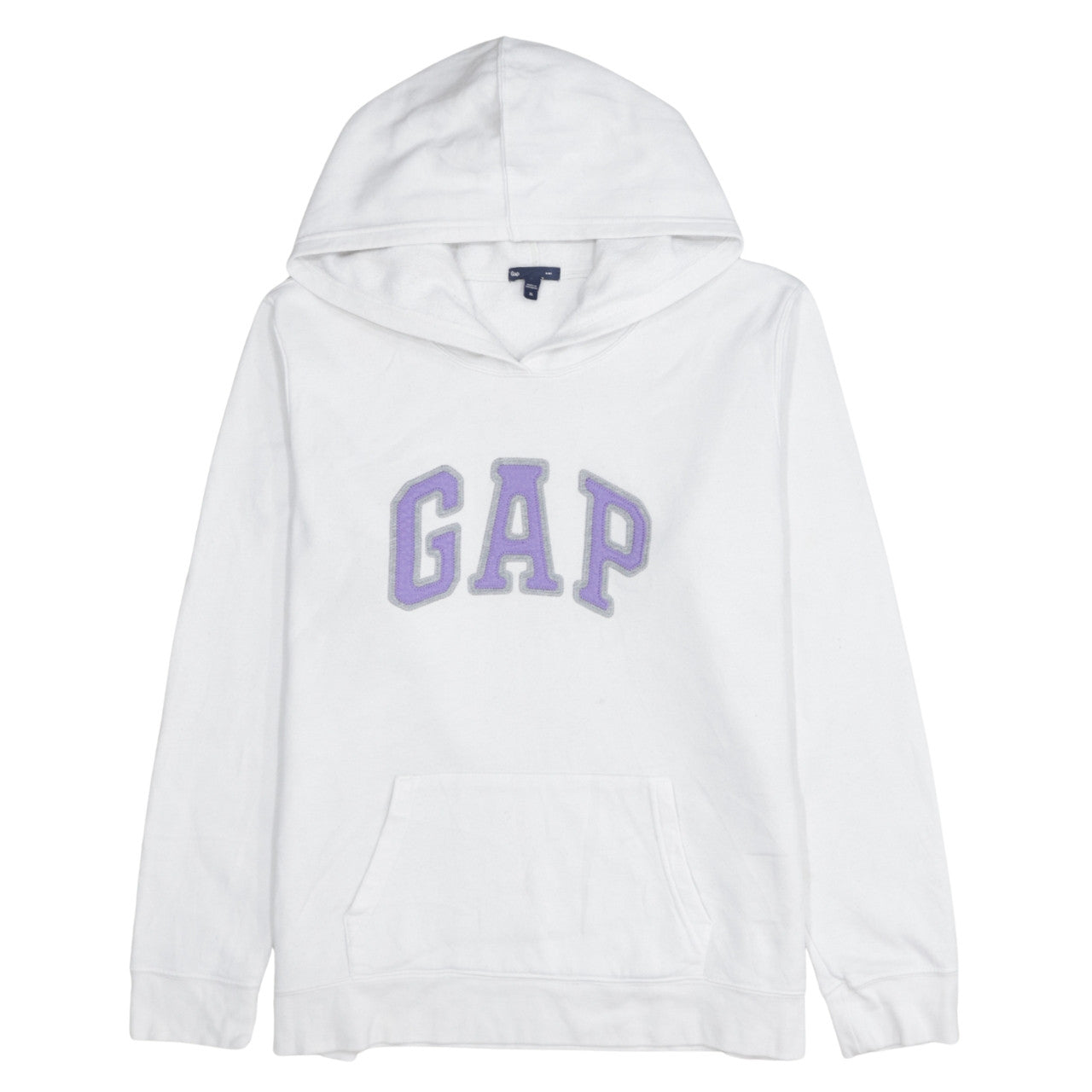 GAP Women White Pullover Hoodie XL Hooded Logo Casual Sweatshirt