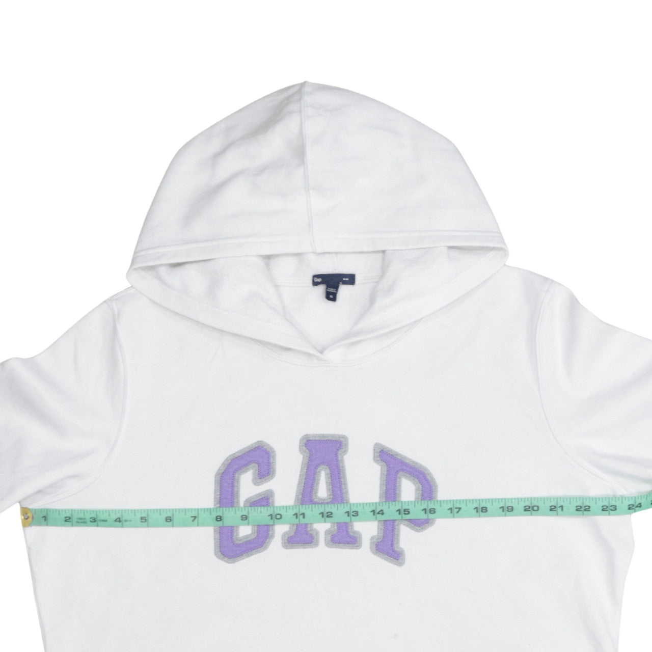 GAP Women White Pullover Hoodie XL Hooded Logo Casual Sweatshirt
