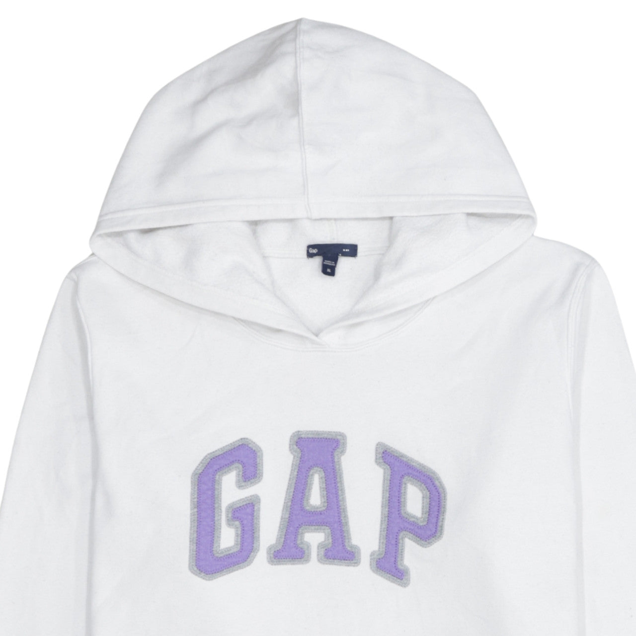 GAP Women White Pullover Hoodie XL Hooded Logo Casual Sweatshirt