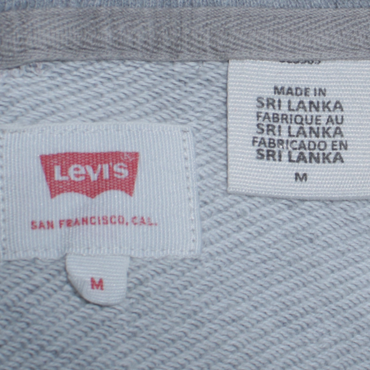 Levi's Men's Grey Pullover Hoodie M Logo Graphic Cotton Fleece