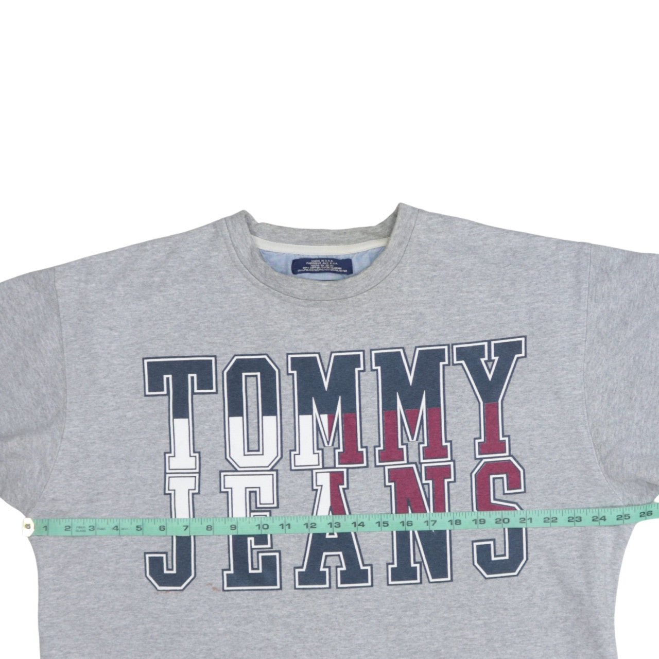 Tommy Jeans Mens Grey Cotton Blend Crew Neck Sweatshirt M