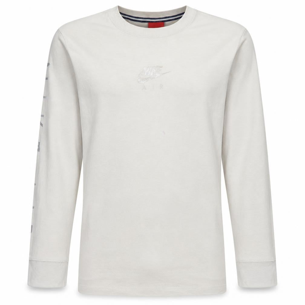 Nike Men Beige XS Cotton Crew Neck Long Sleeve Pullover Sweatshirt