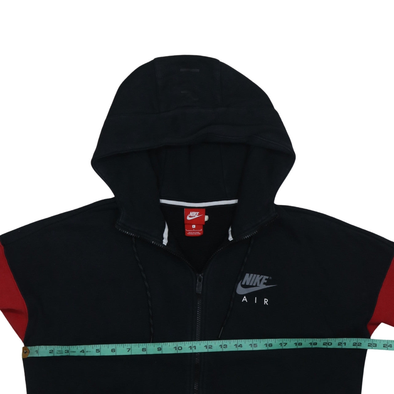 Nike Air Men's Black Red Full Zip Hoodie Large Graphic Print