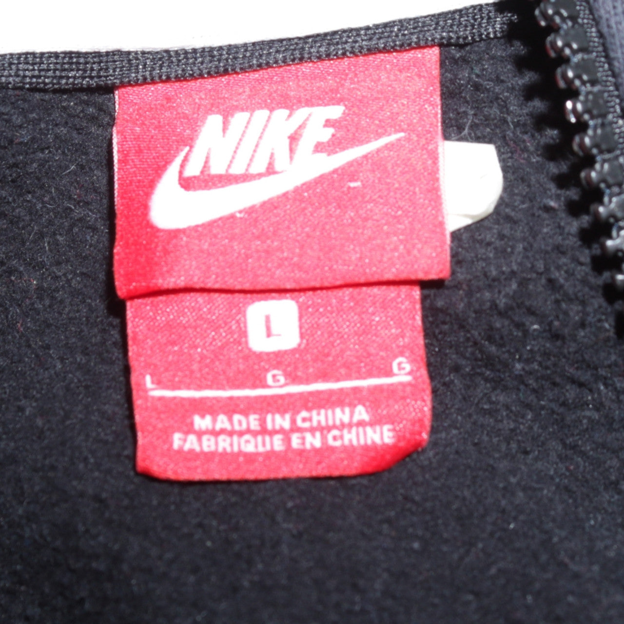 Nike Air Men's Black Red Full Zip Hoodie Large Graphic Print