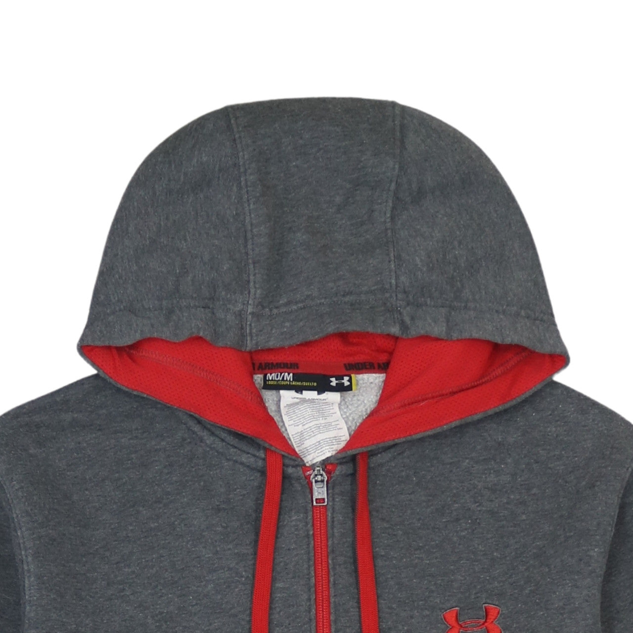Under Armour Men's Grey Full Zip Hoodie Size M Sports Fleece