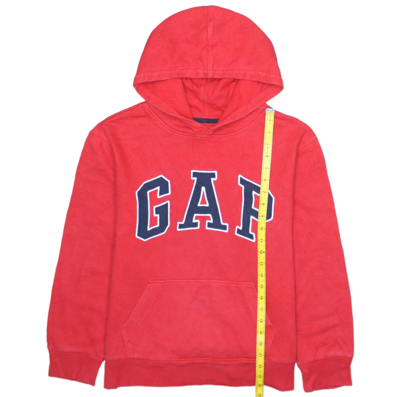 GAP Boys Red Pullover Fleece Hoodie 2XL - Logo Graphic Cotton Blend