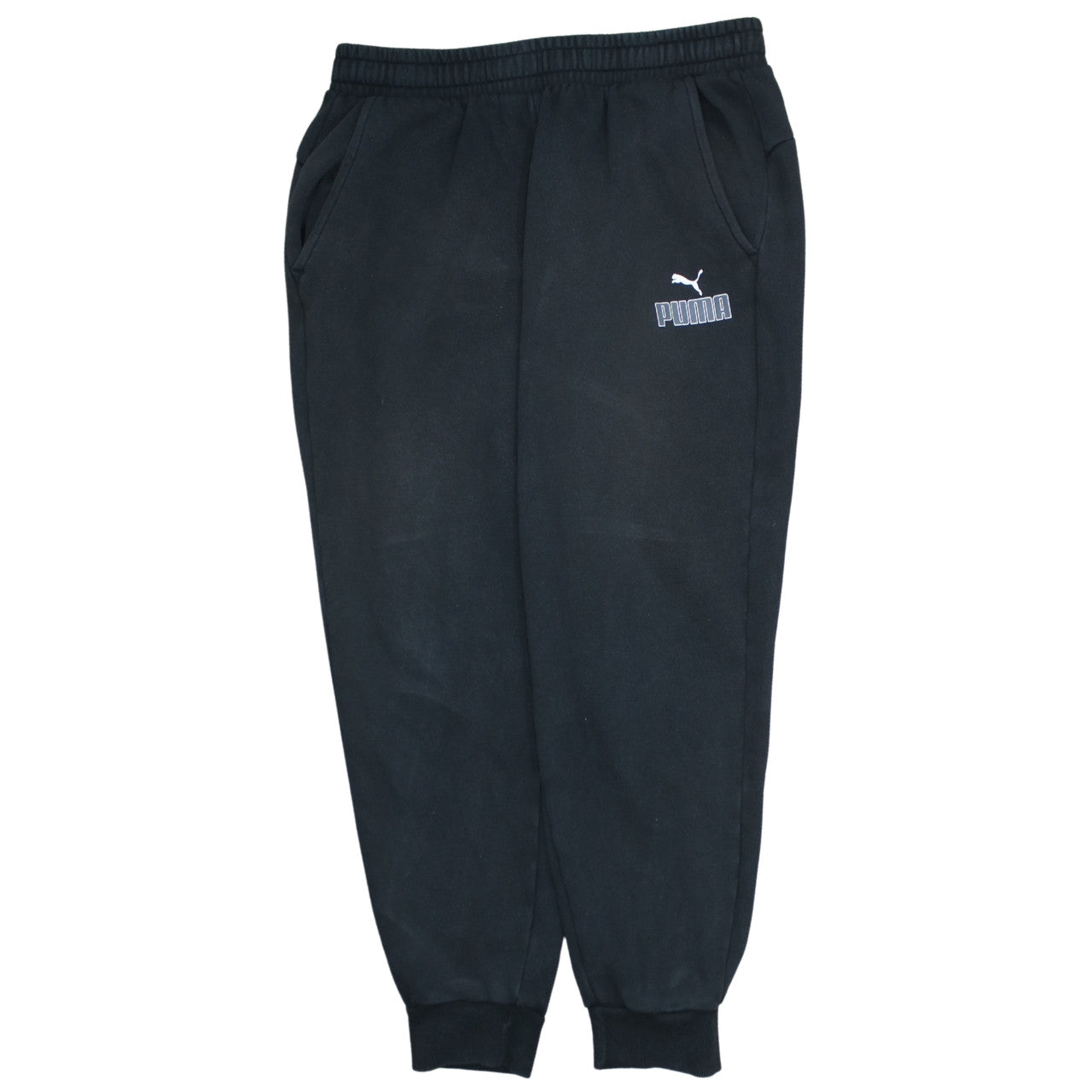 Puma Men’s Black Jogger Sweatpants L Fleece Activewear Trousers