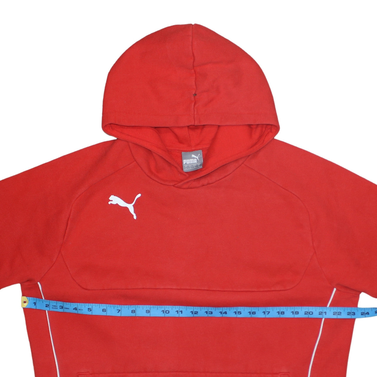 Puma Men's Red Pullover Hoodie L Sports Fleece Sweatshirt
