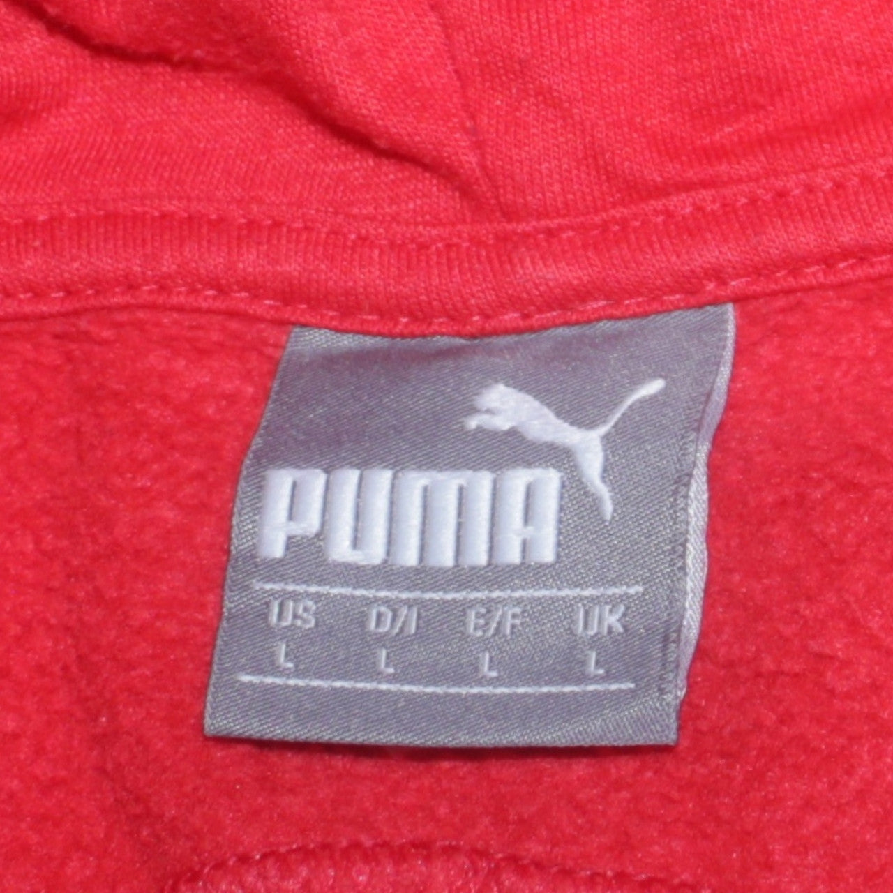 Puma Men's Red Pullover Hoodie L Sports Fleece Sweatshirt