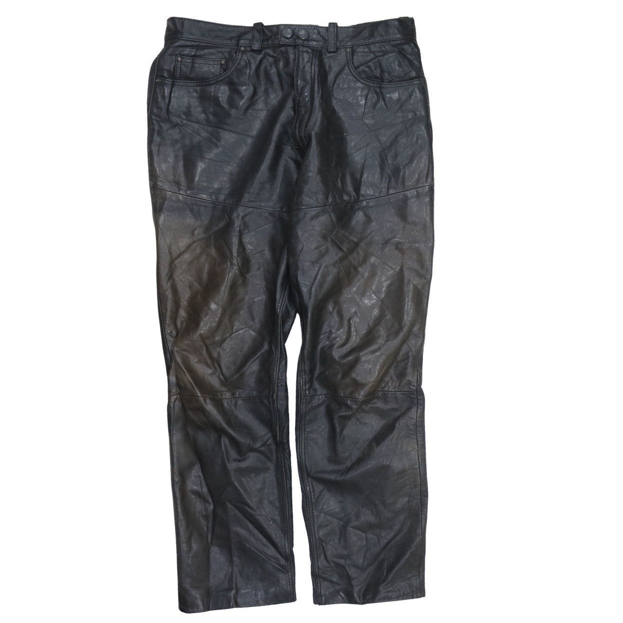Dainese Men's Black Leather Motorcycle Trousers Size 52 Regular Fit