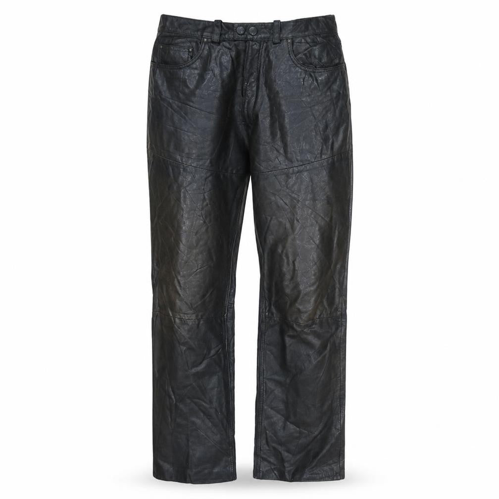 Dainese Men's Black Leather Motorcycle Trousers Size 52 Regular Fit