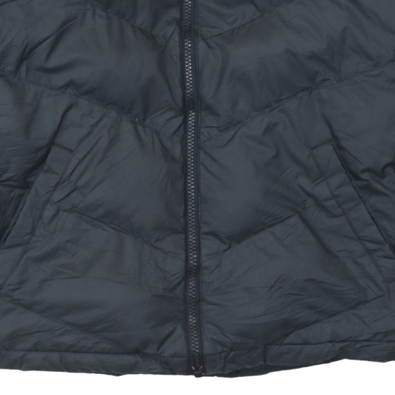 Nike Boys Black Hooded Puffer Jacket XL 158cm Full Zip Lightweight Winter Coat