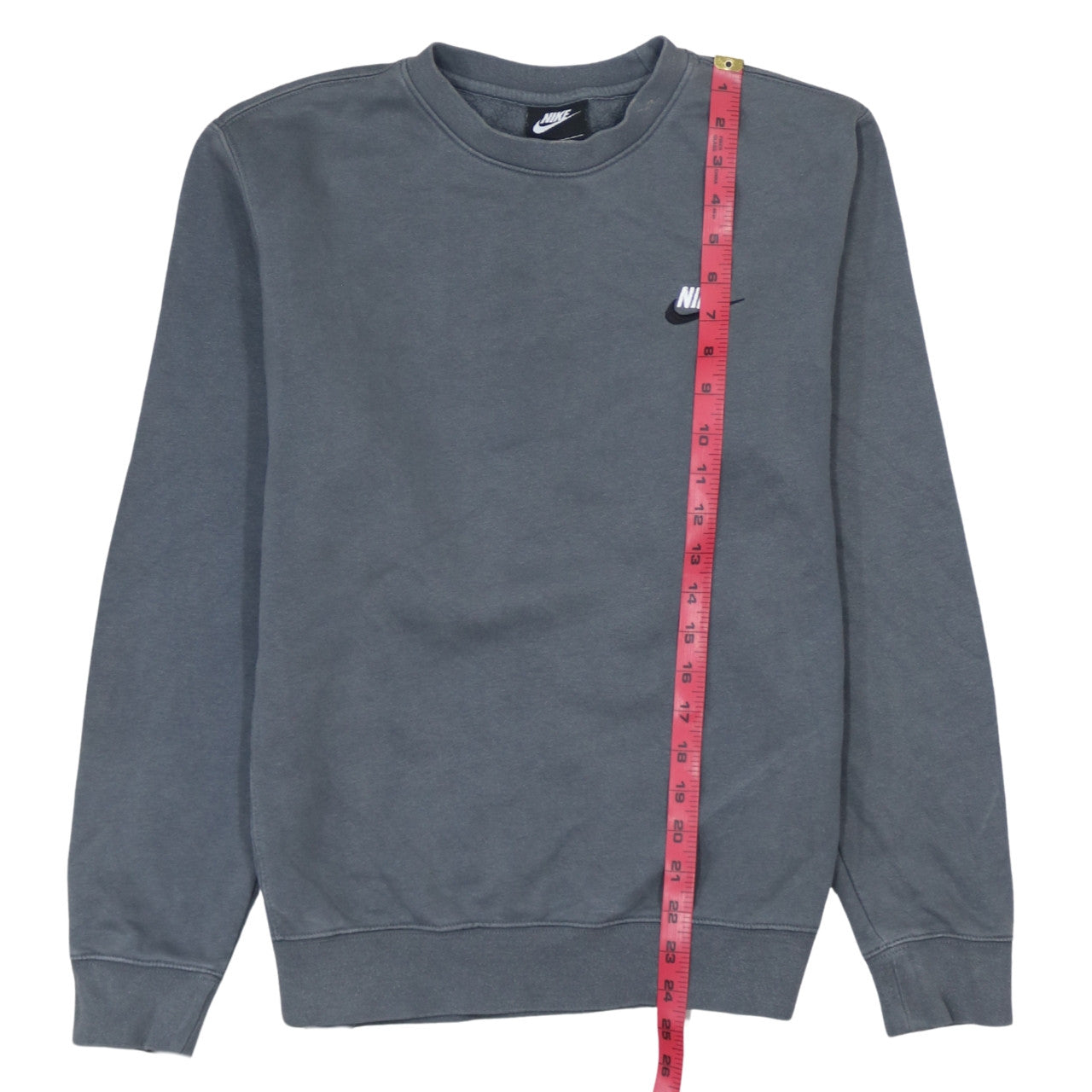 Nike Men's Grey XS Fleece Pullover Sweatshirt Crew Neck Logo