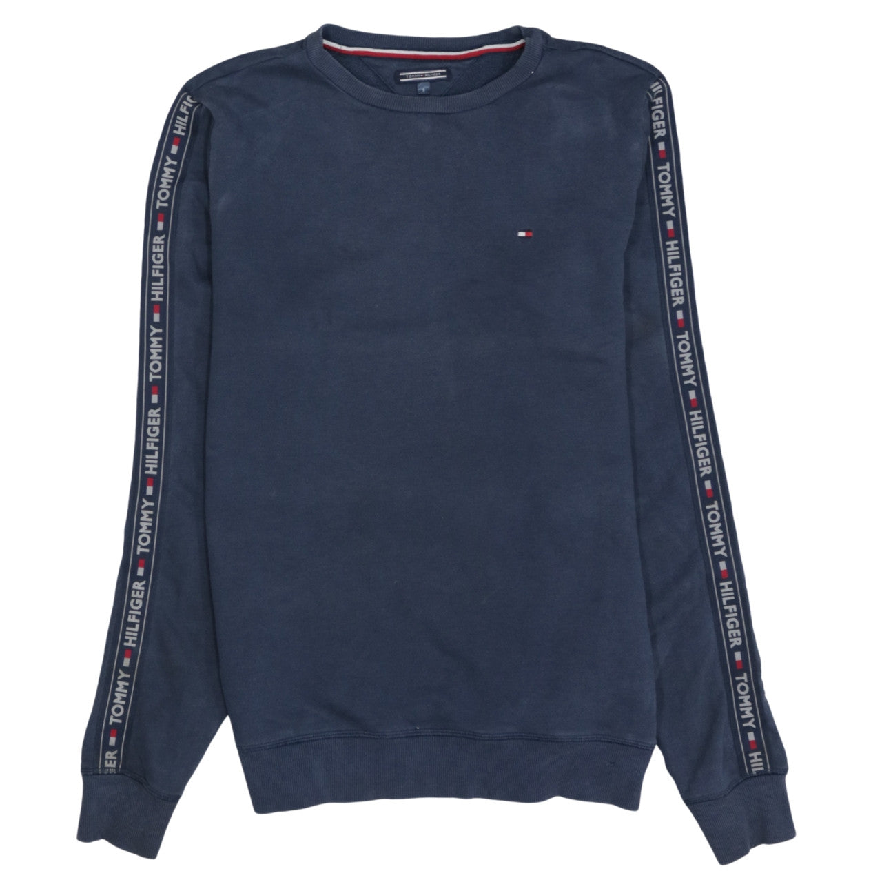 Tommy Hilfiger Men's Blue Logo Tape Crew Neck Sweatshirt Size S