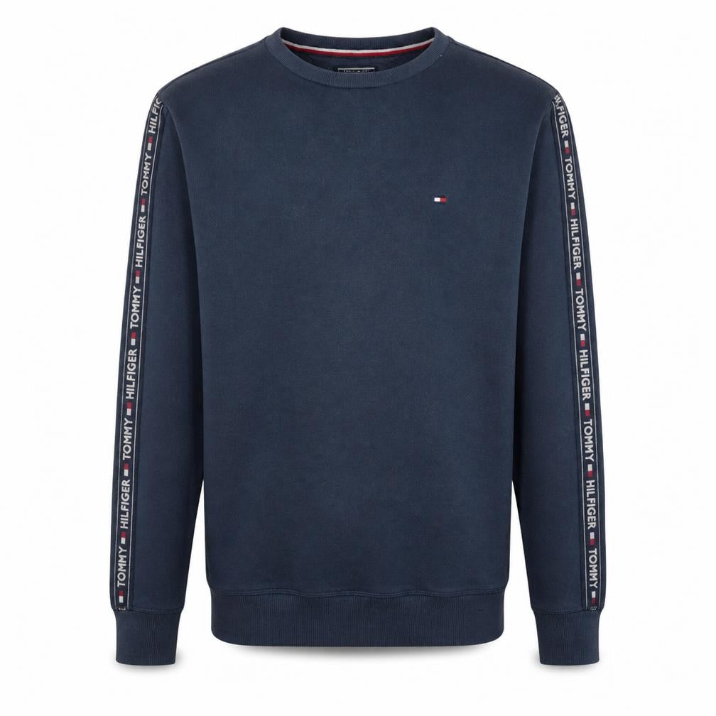 Tommy Hilfiger Men's Blue Logo Tape Crew Neck Sweatshirt Size S