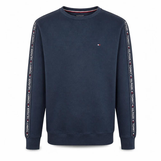 Tommy Hilfiger Men's Blue Logo Tape Crew Neck Sweatshirt Size S