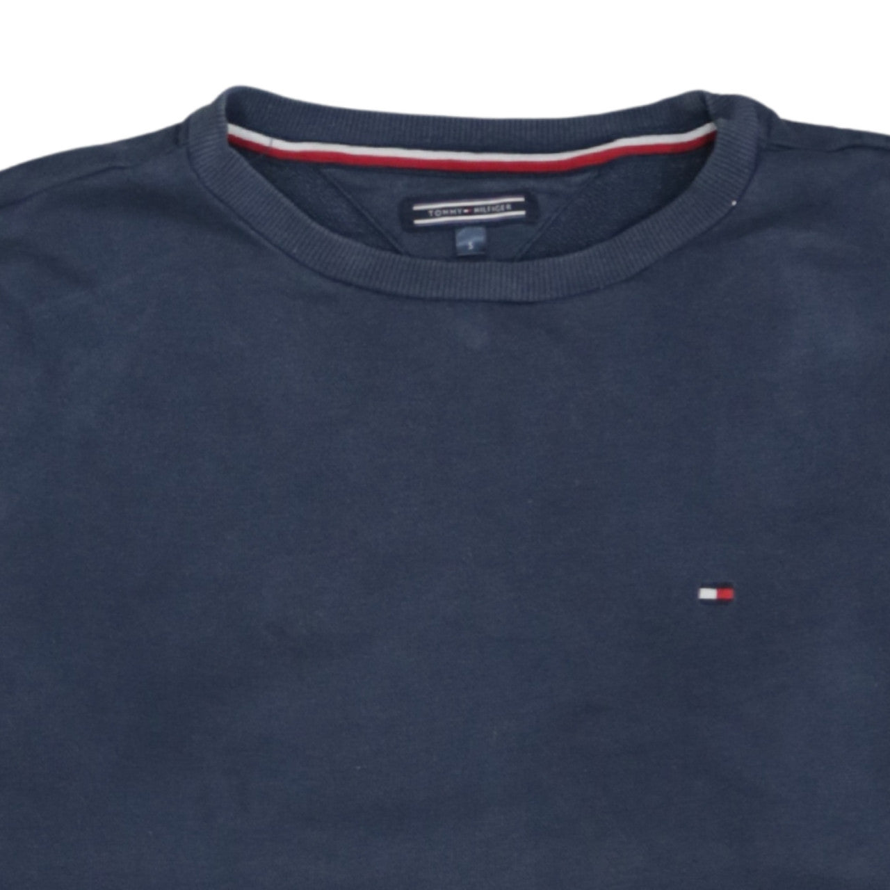 Tommy Hilfiger Men's Blue Logo Tape Crew Neck Sweatshirt Size S