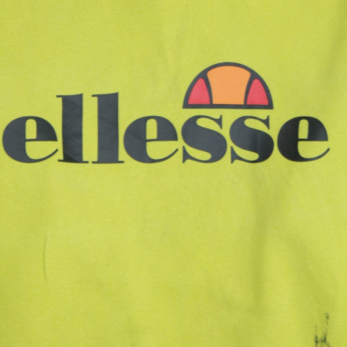 Ellesse Mens Yellow Pullover Hoodie M Logo Sports Sweatshirt