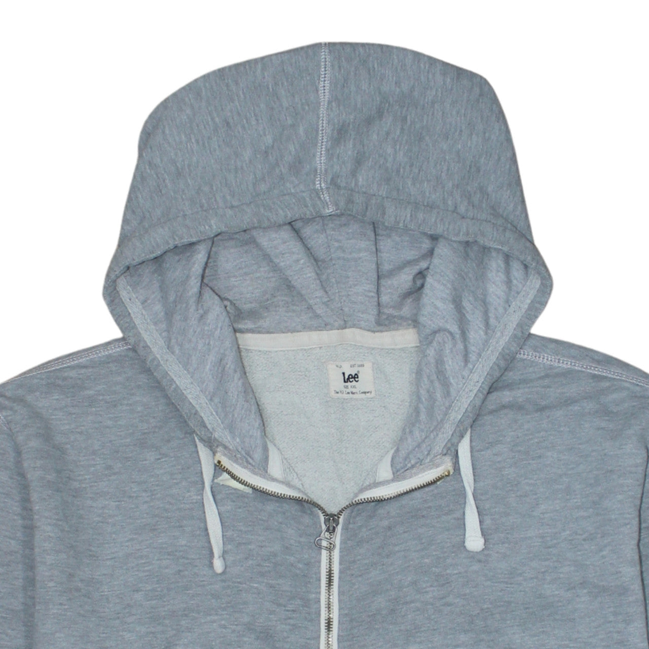 Lee Men's Grey Full Zip Hoodie 2XL Regular Fit Cotton Blend