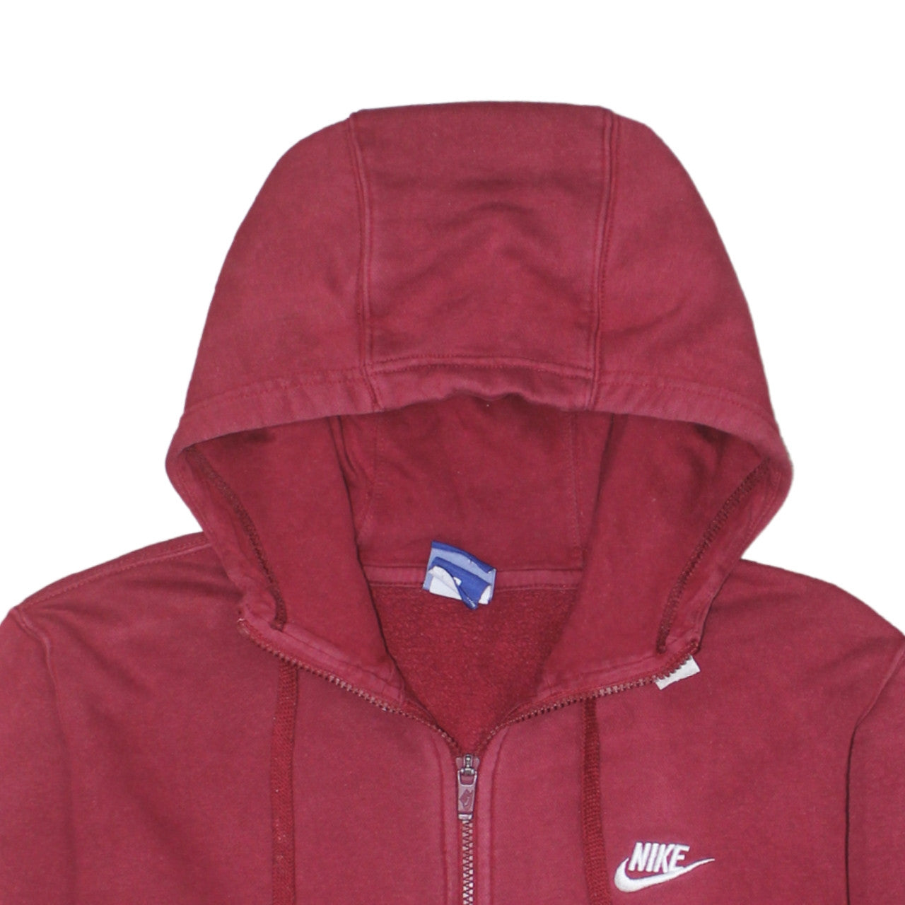 Nike Men's Red Full Zip Hoodie L Cotton Fleece Sweatshirt