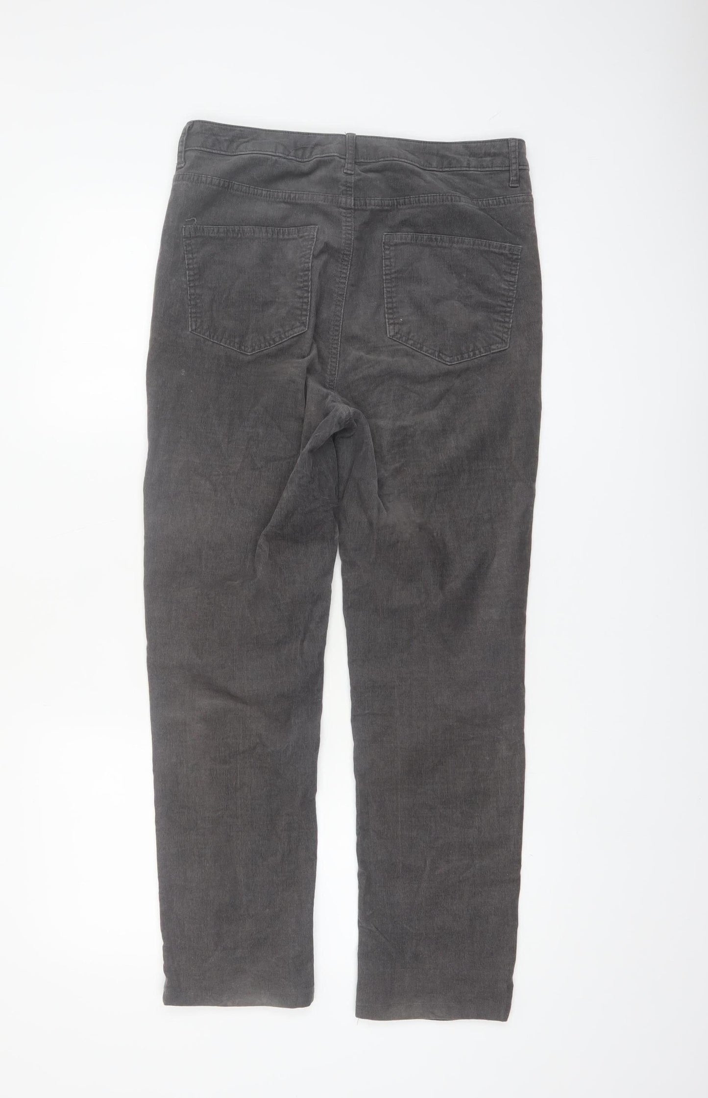 Marks and Spencer Women’s Grey Corduroy Chino Trousers Size 10 Regular