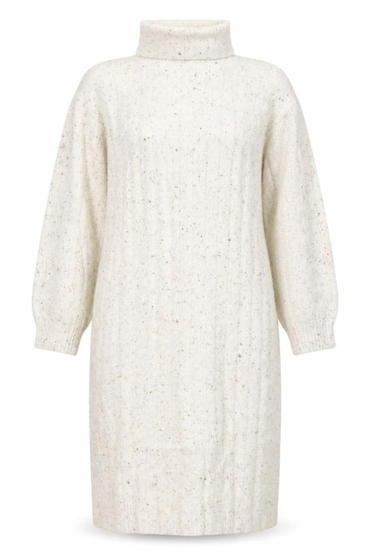 MNG Women Ivory Knit Jumper Dress S Roll Neck Winter Style
