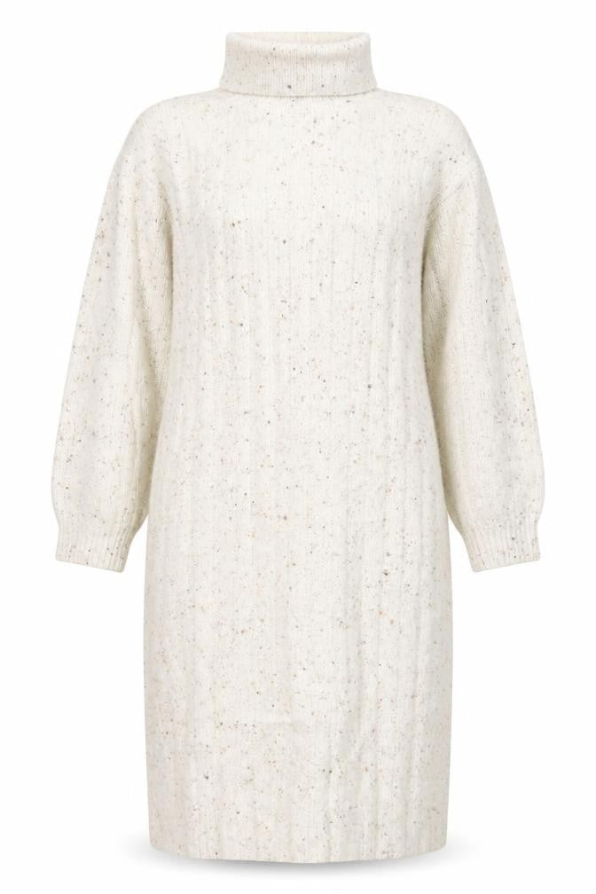 Mango Women Ivory Knit Jumper Dress S Roll Neck Winter Style