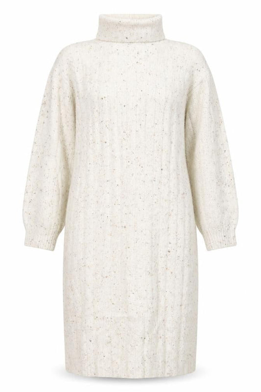 MNG Women Ivory Knit Jumper Dress S Roll Neck Winter Style