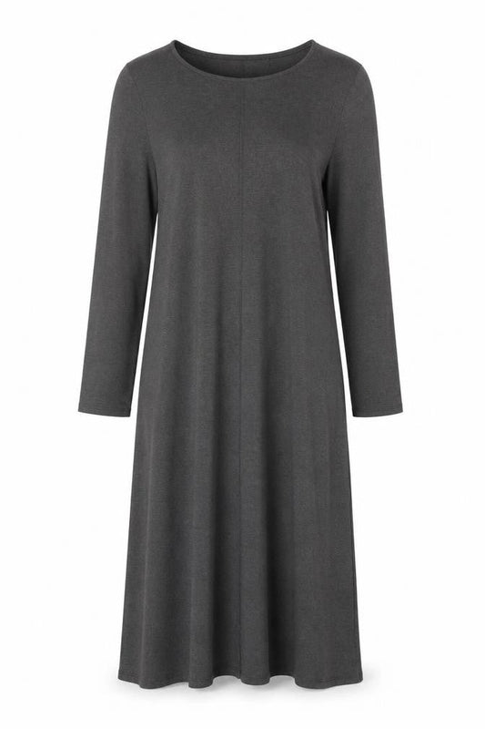 Primark Women Grey Midi Shift Dress Long Sleeve M