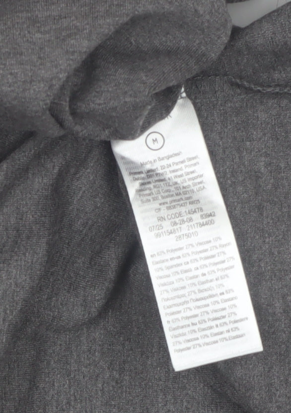 Primark Women Grey Midi Shift Dress Long Sleeve M