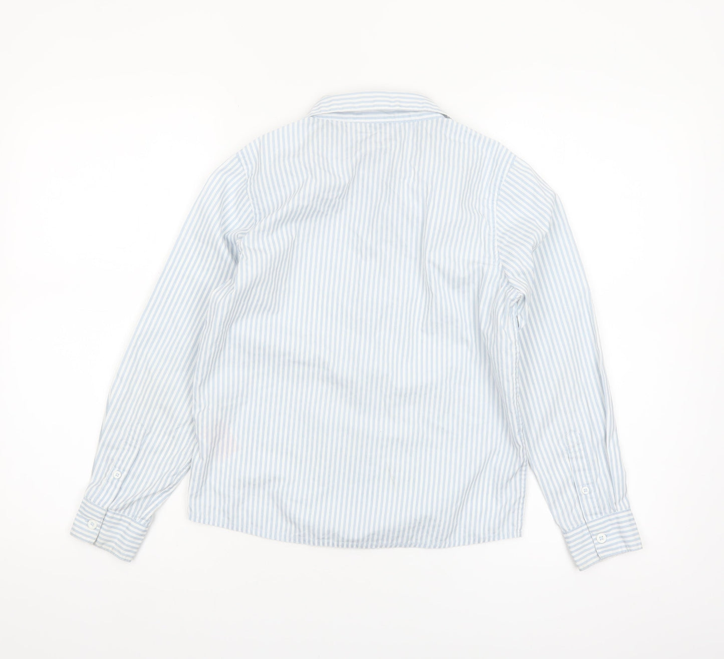 Name It Girls Blue Striped Cotton Long Sleeve Button-Up Shirt 9-10 Years