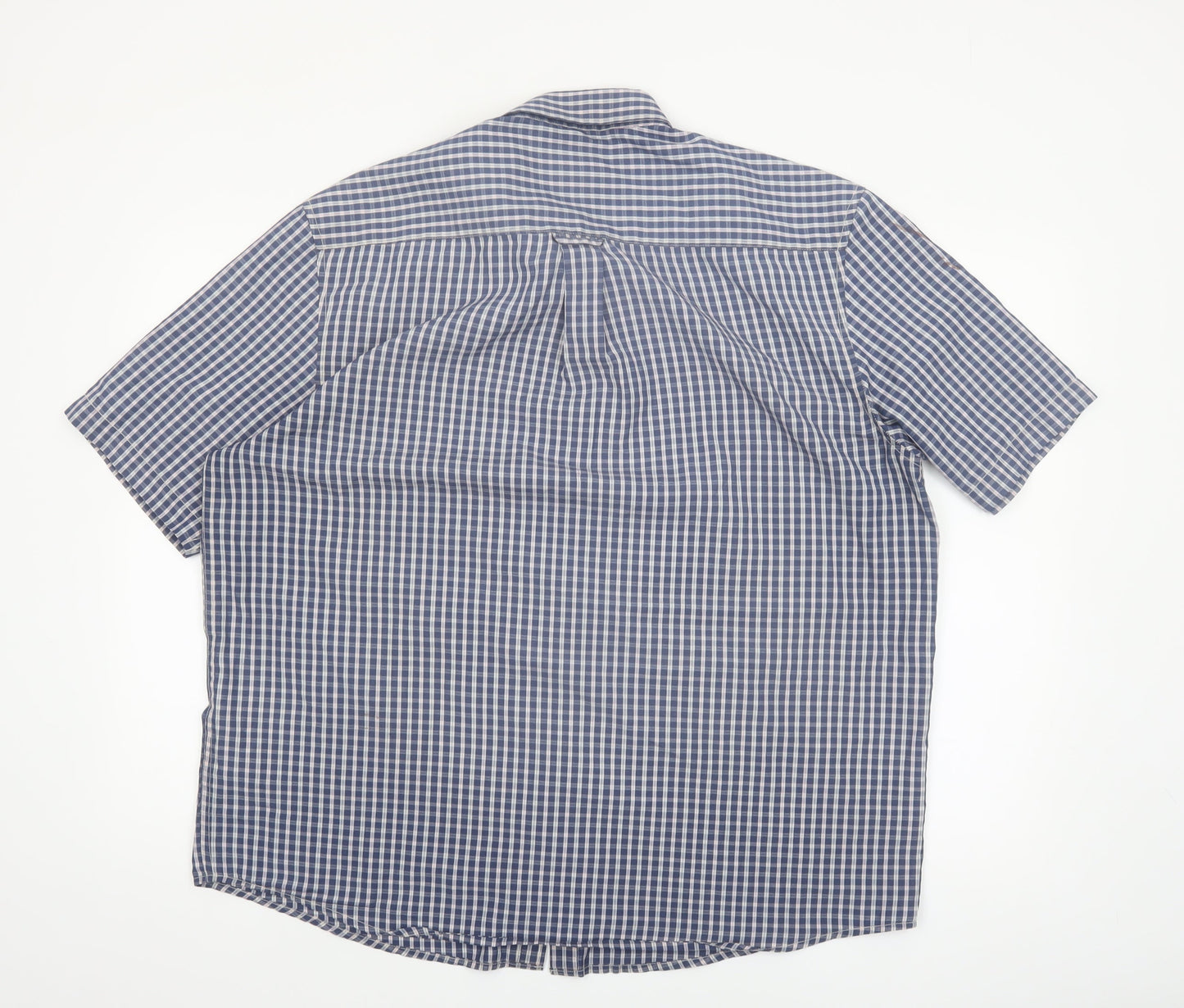 James Pringle Men's Blue Check Button-Up Short Sleeve Shirt XL