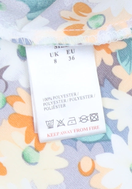 Blue Vanilla Women's Multicoloured Floral A-Line Dress UK 8