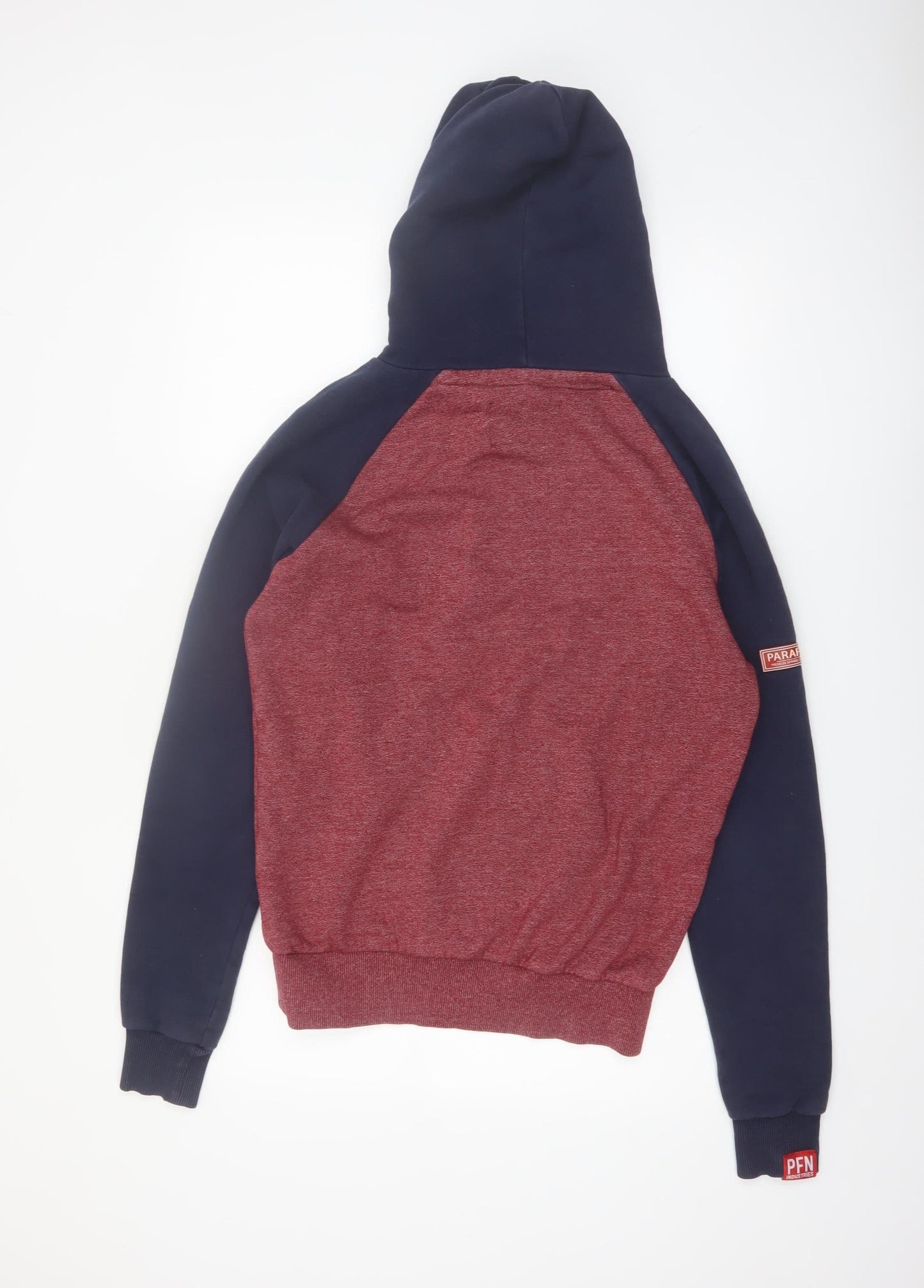 Paraffin Men’s Red & Navy Pullover Hoodie Size S Graphic Fleece