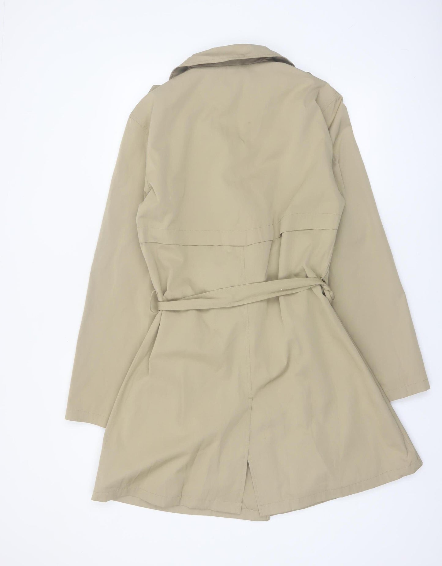 Gioni Seroti Women Beige Trench Coat Belted Mid-Length M