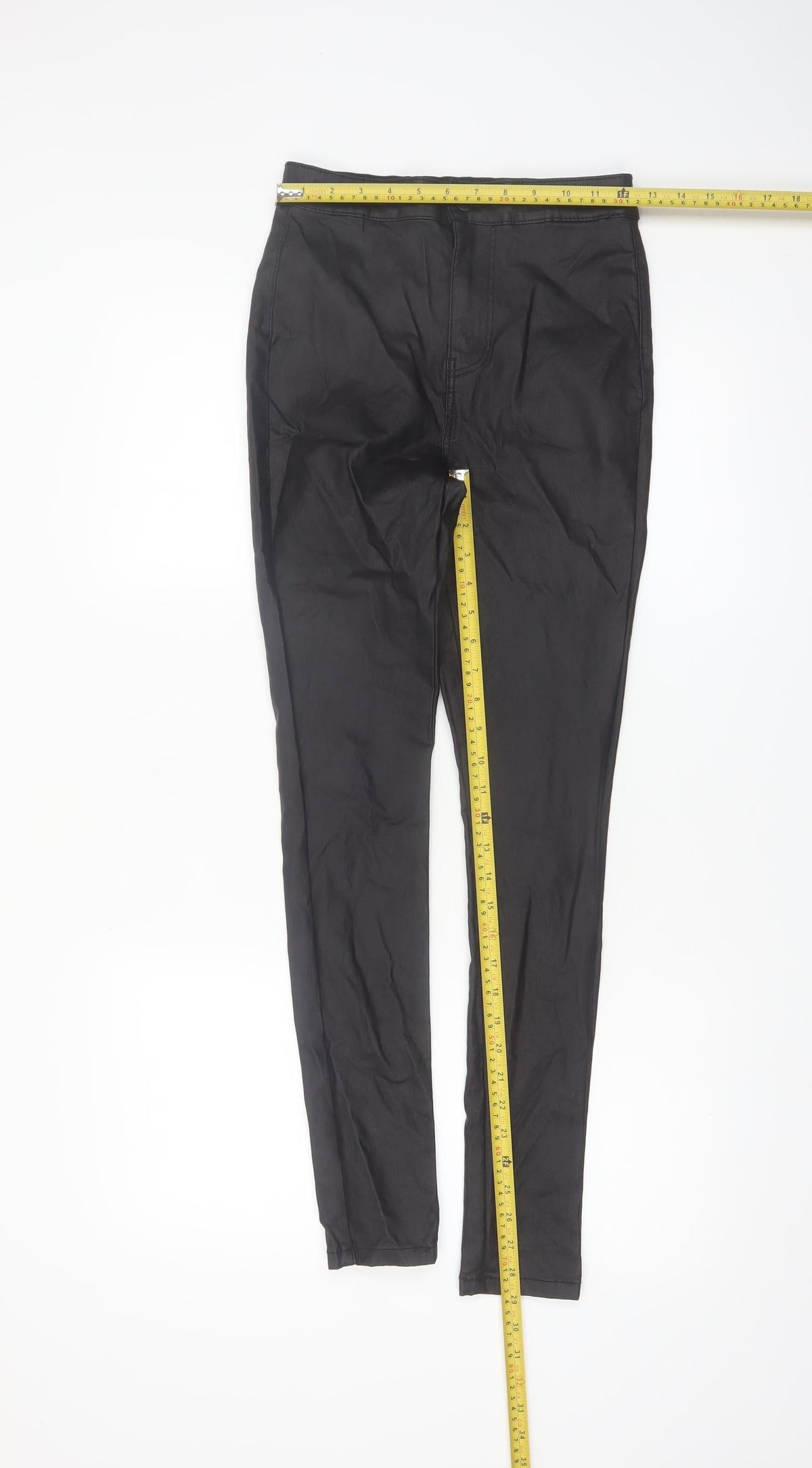 Noisy May Women's Black Coated Skinny Jeggings Size S L30