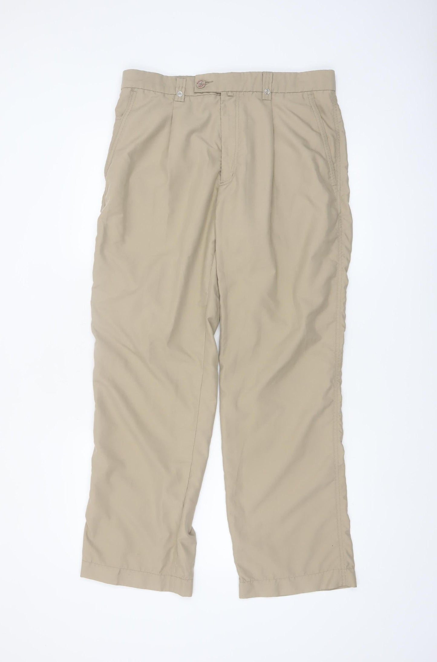Kartel Men's Beige Chino Trousers 34S Regular Fit Lightweight