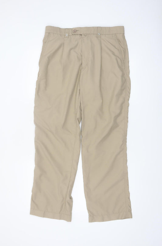 Kartel Men's Beige Chino Trousers 34S Regular Fit Lightweight