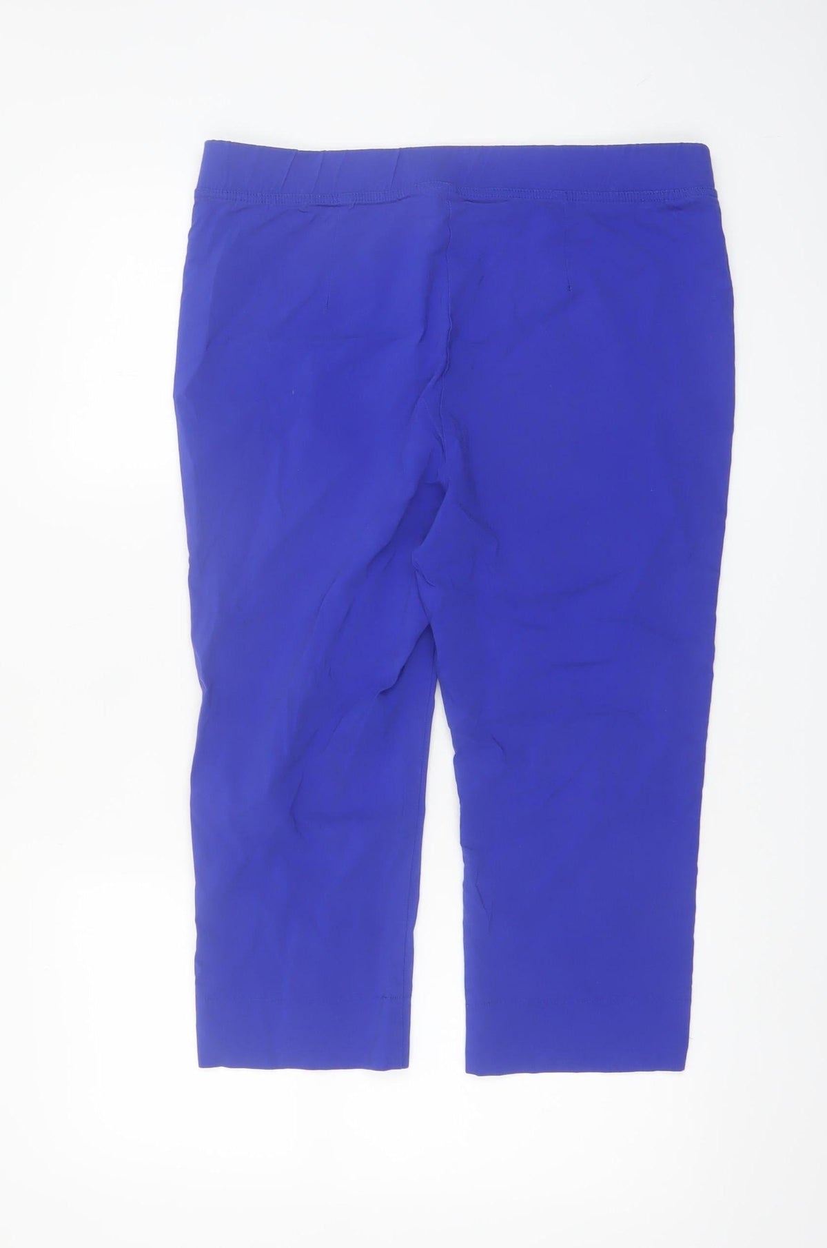 Punto Roma Women’s Blue Capri Trousers L Viscose Blend Stretch