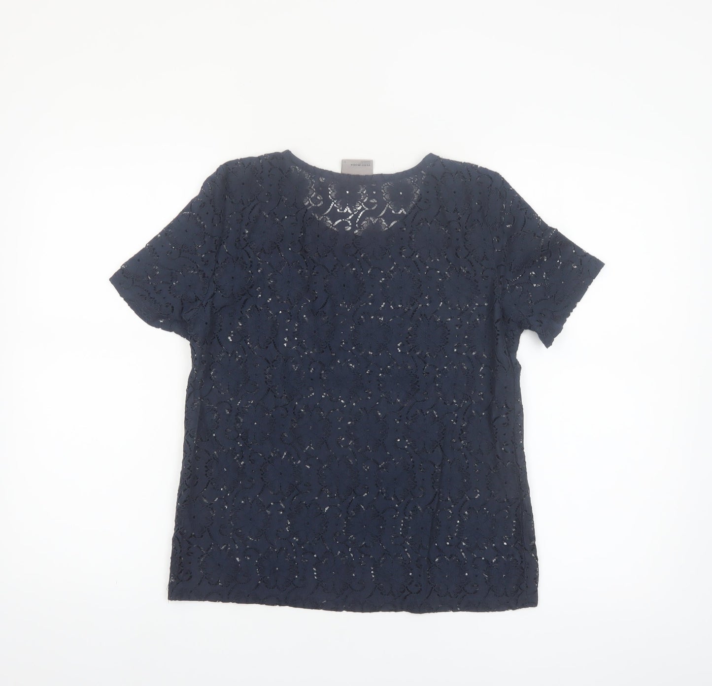 Vero Moda Women's Blue Lace Short Sleeve Blouse Size S